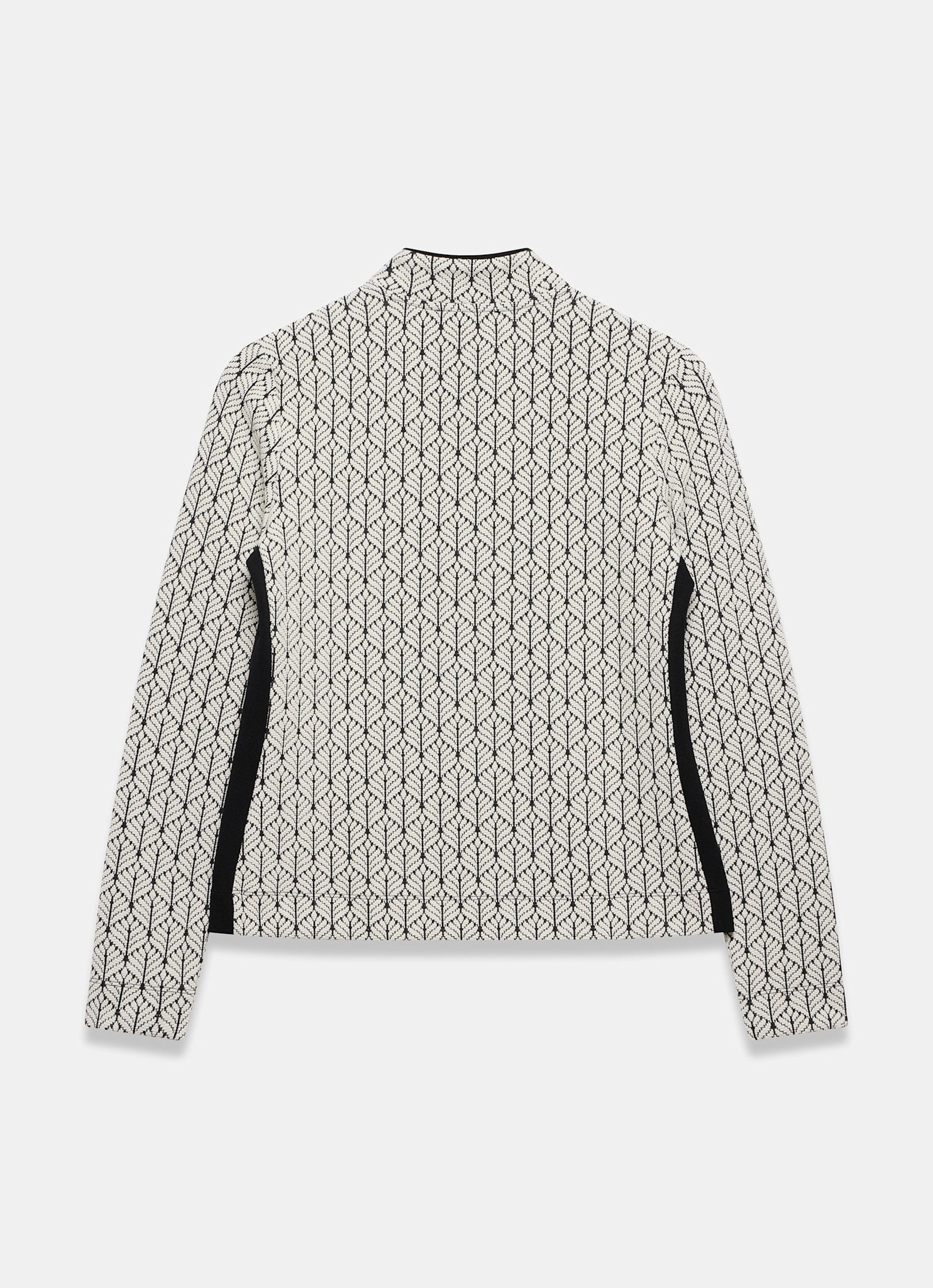 Black Jacquard Zip Top