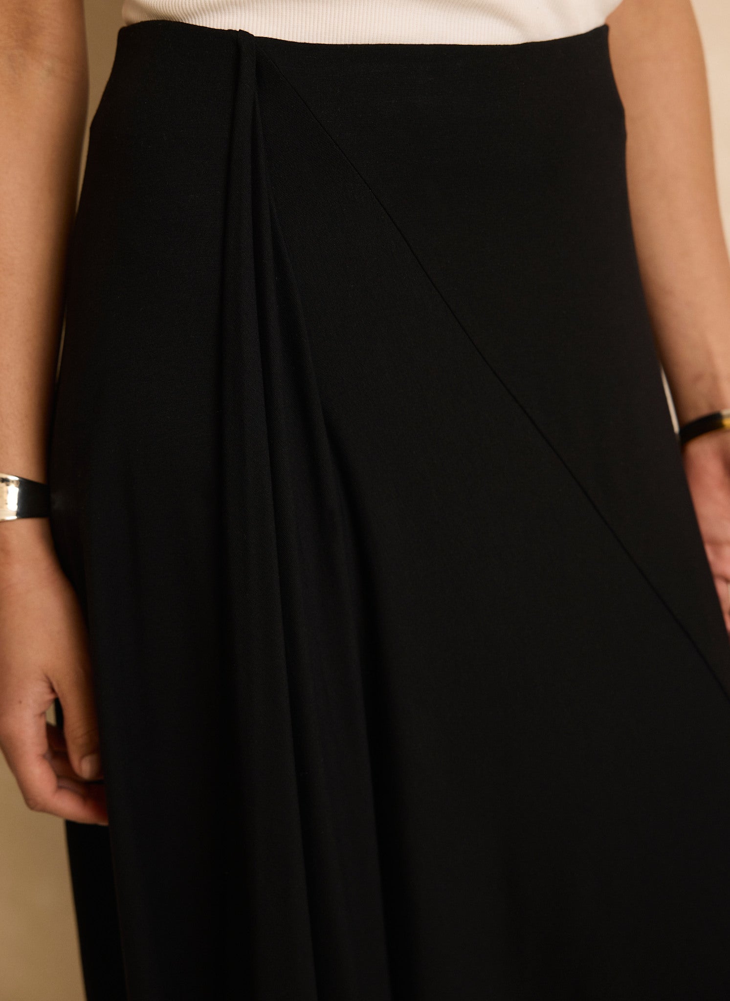 Black Jersey Asymmetric Skirt