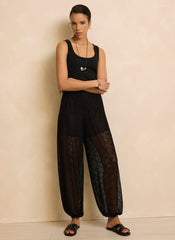 Black Lace Balloon Trousers