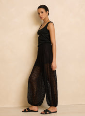 Black Lace Balloon Trousers