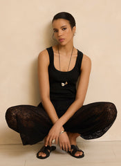 Black Lace Balloon Trousers