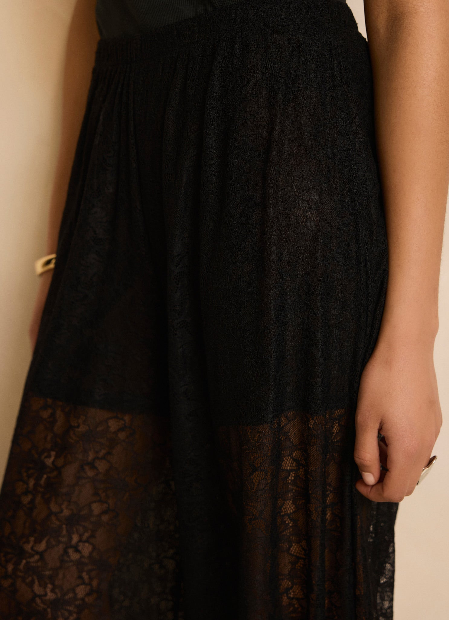 Black Lace Balloon Trousers