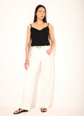 Black Lace Detail Camisole Top