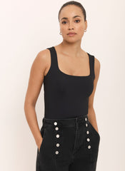 Black Layering Scoop Neck Vest
