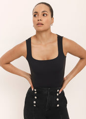 Black Layering Scoop Neck Vest