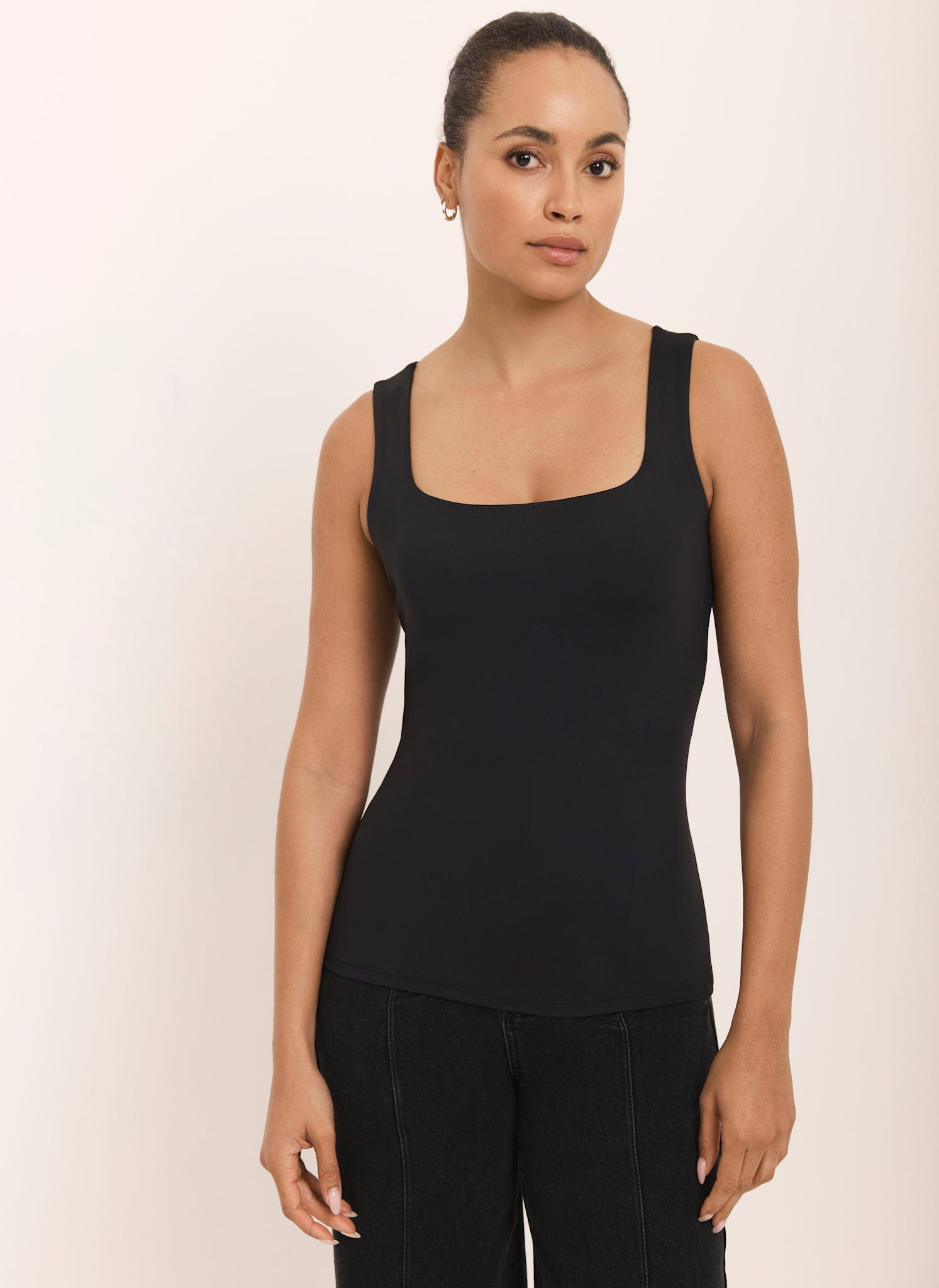 Black Layering Scoop Neck Vest