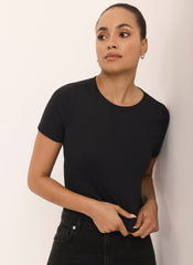 Black Layering Short Sleeve Top