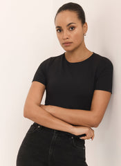 Black Layering Short Sleeve Top