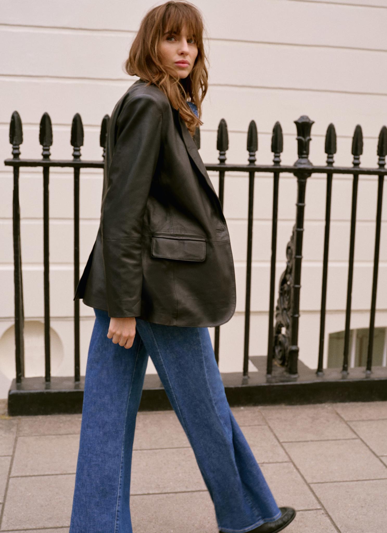 Black Leather Blazer