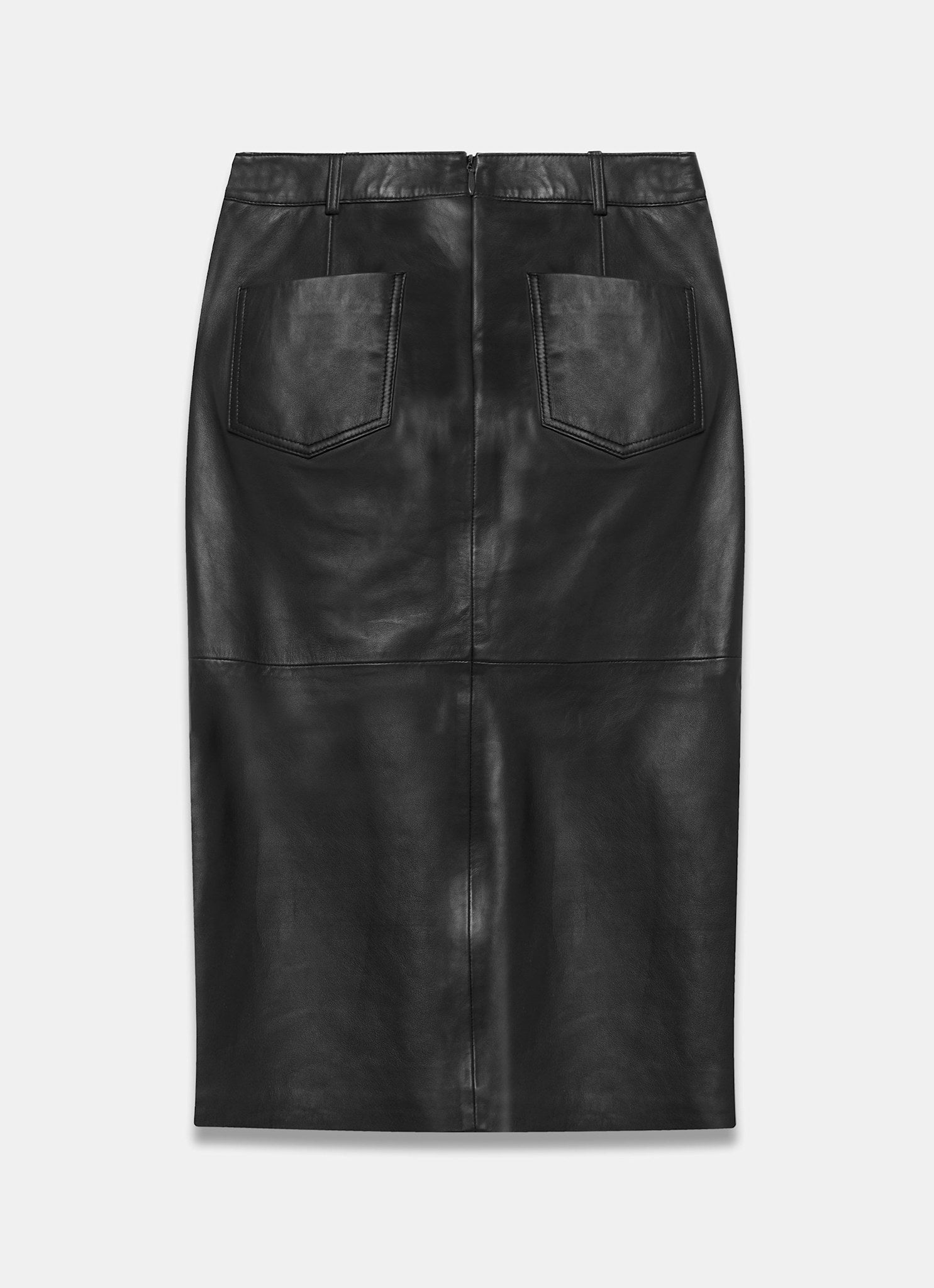 Black Leather Midi Skirt