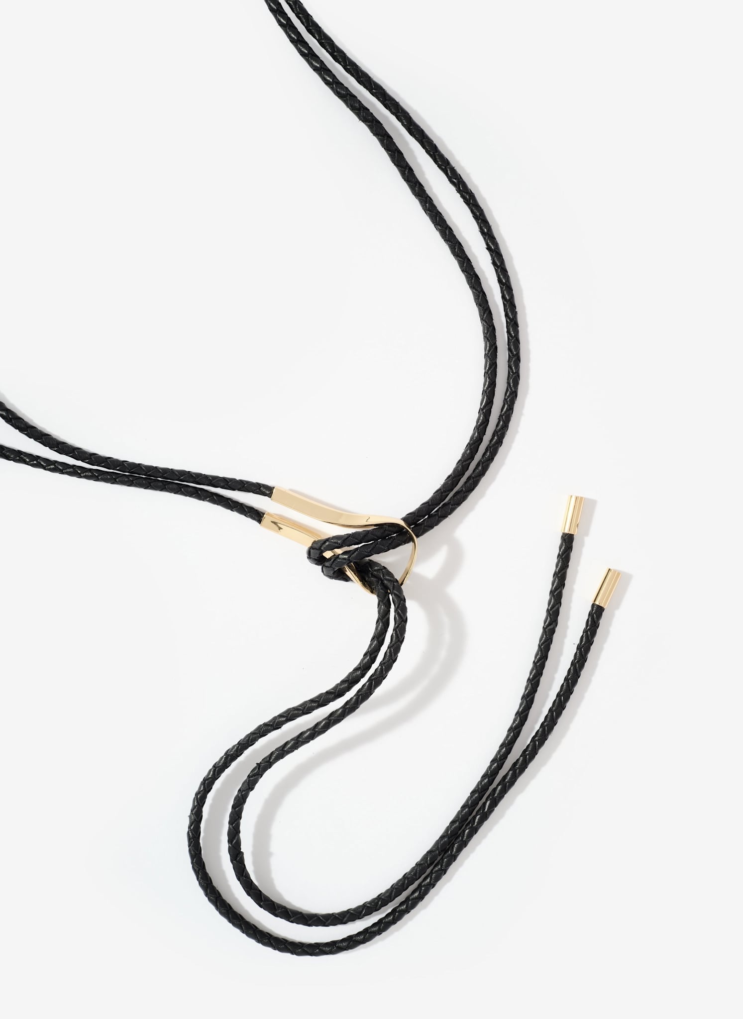 Black Leather Tie Waist Belt