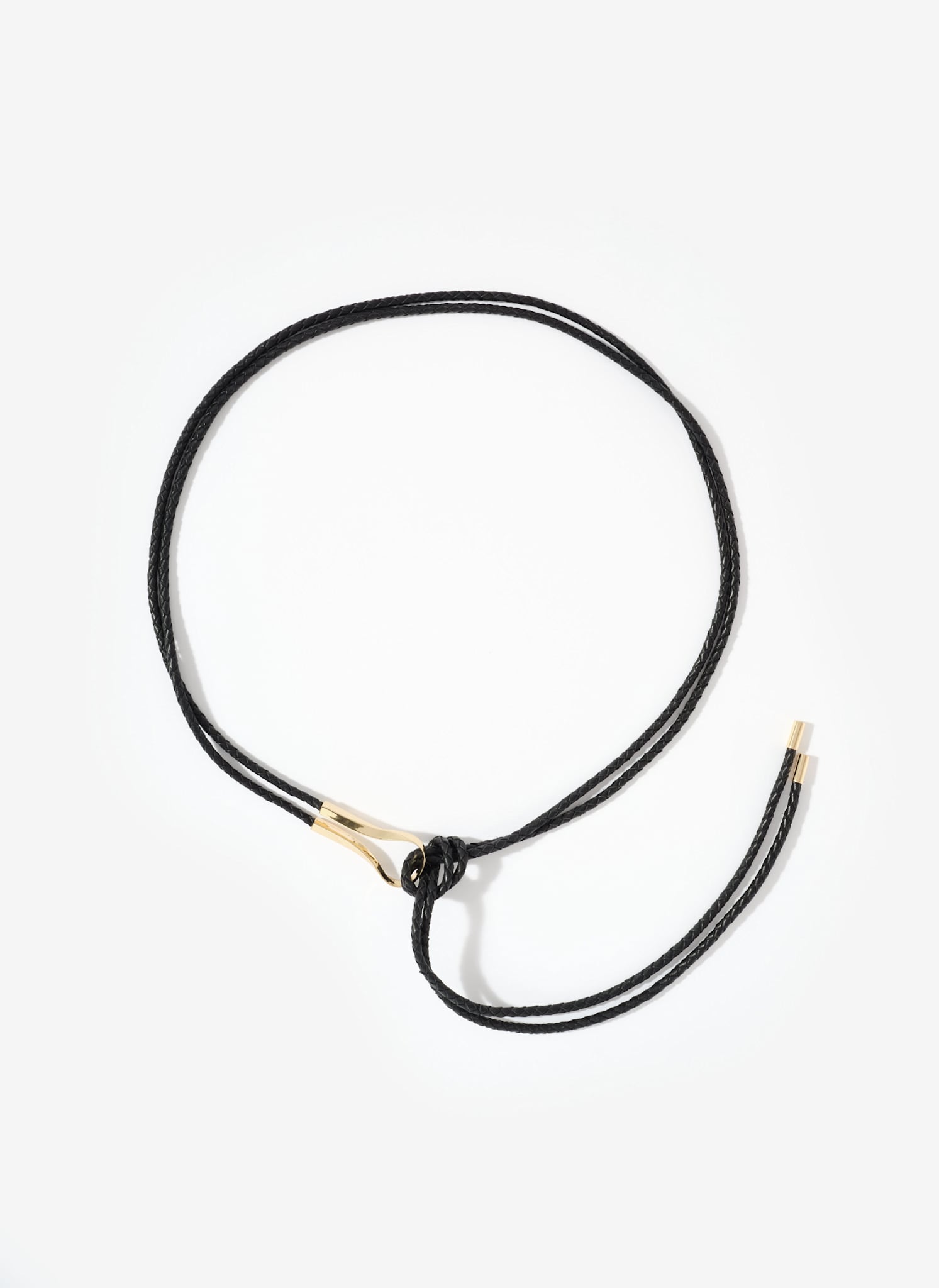 Black Leather Tie Waist Belt