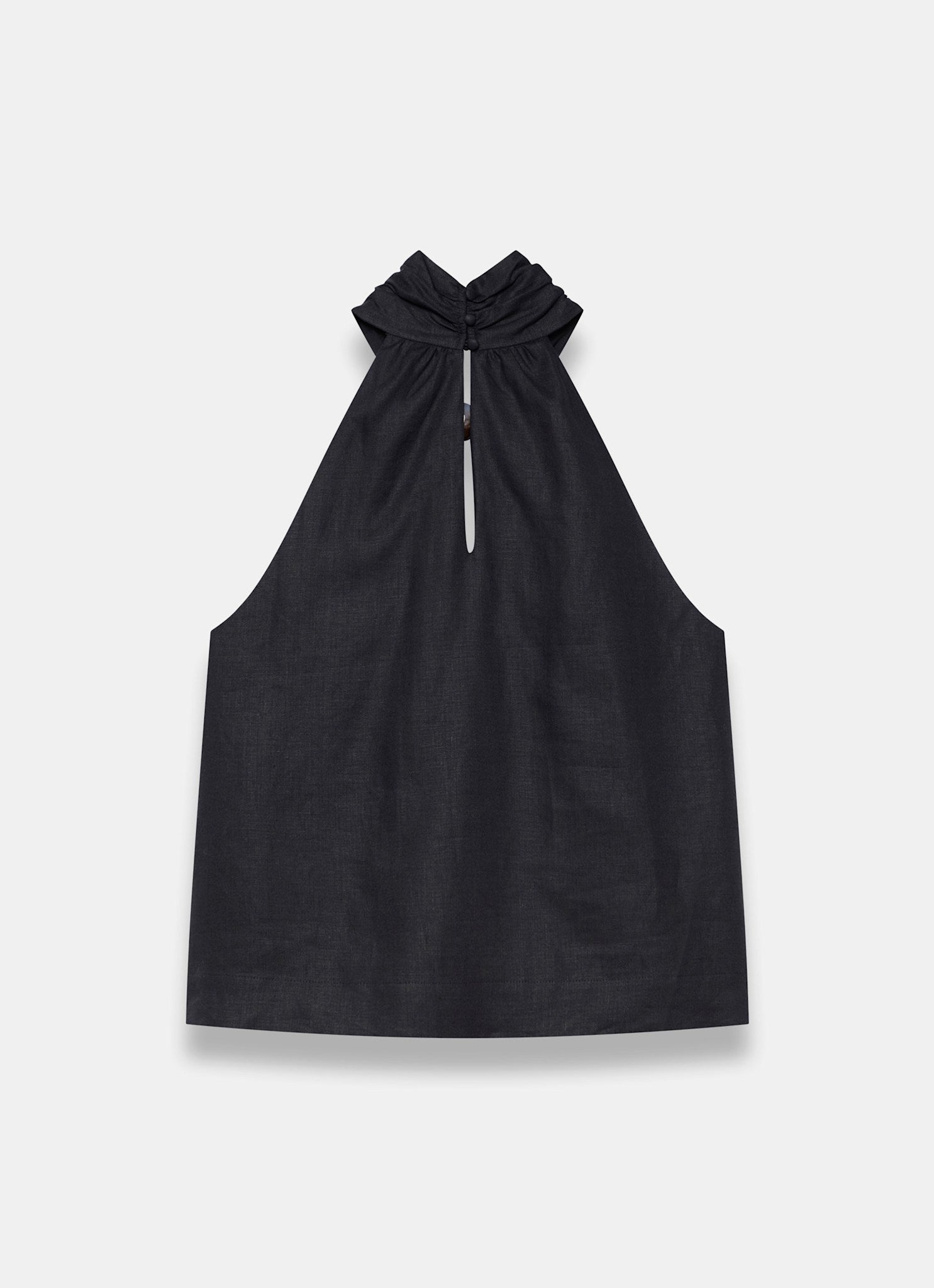 Black Linen Halter Top