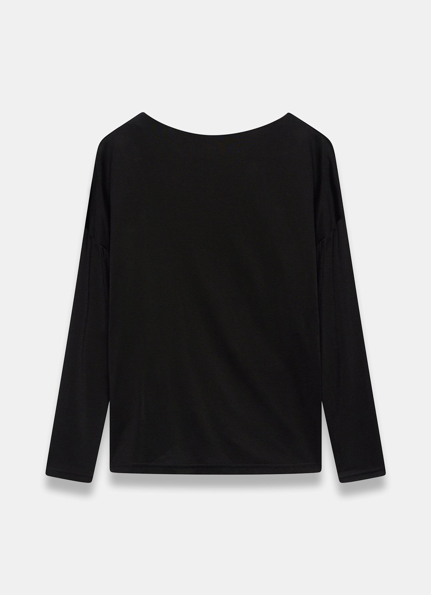 Black Ruched Detail Batwing Top