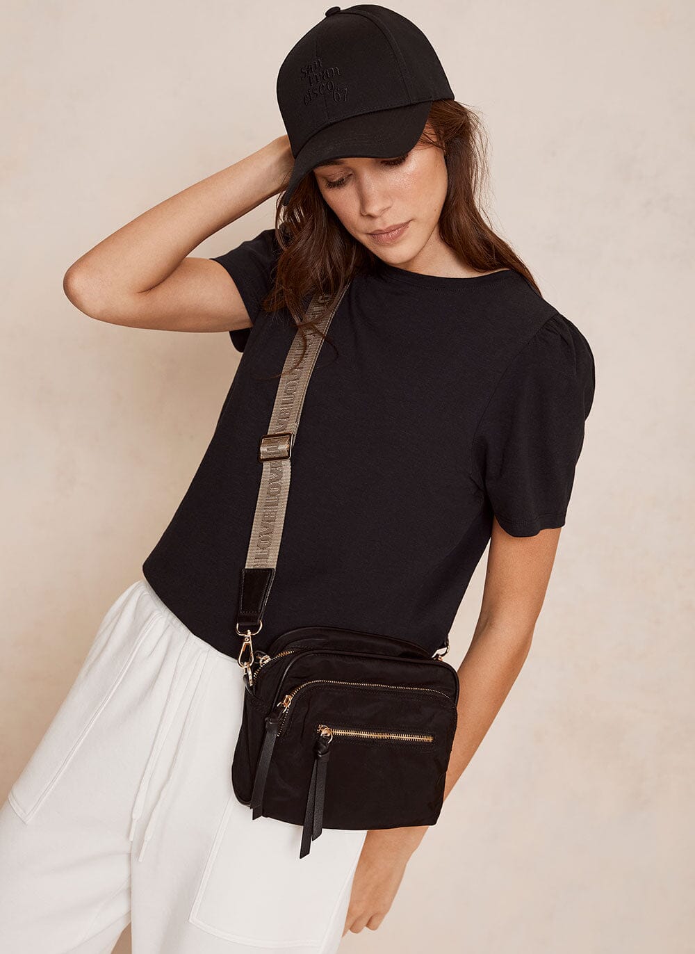 Black Nylon Crossbody Bag