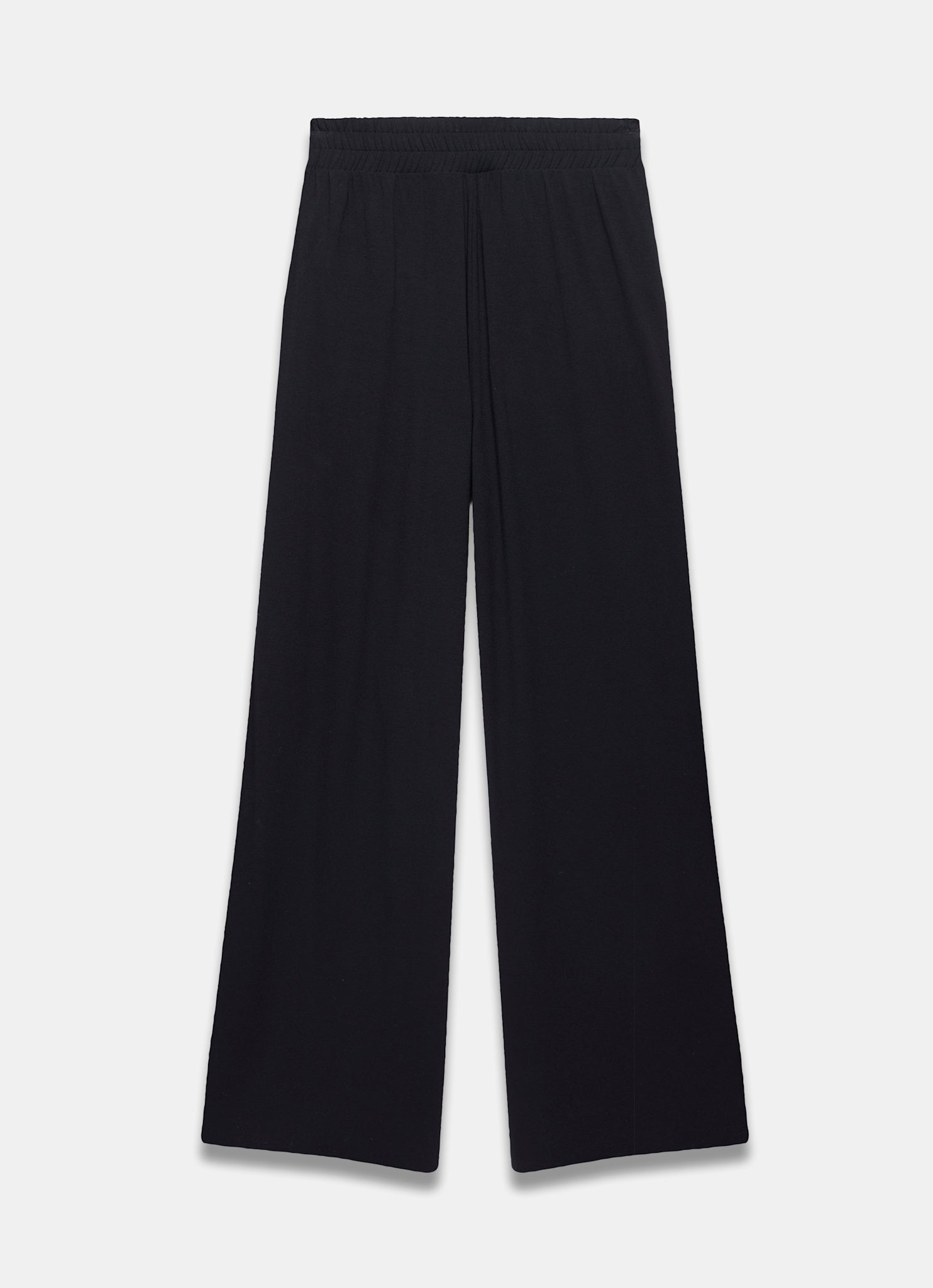 Black Jersey Palazzo Wide Leg Trousers