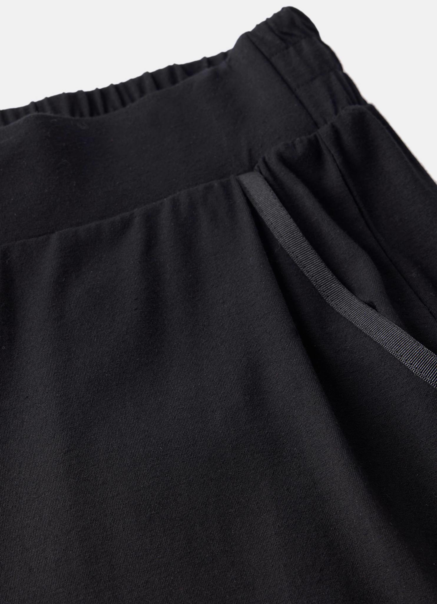 Black Jersey Palazzo Wide Leg Trousers