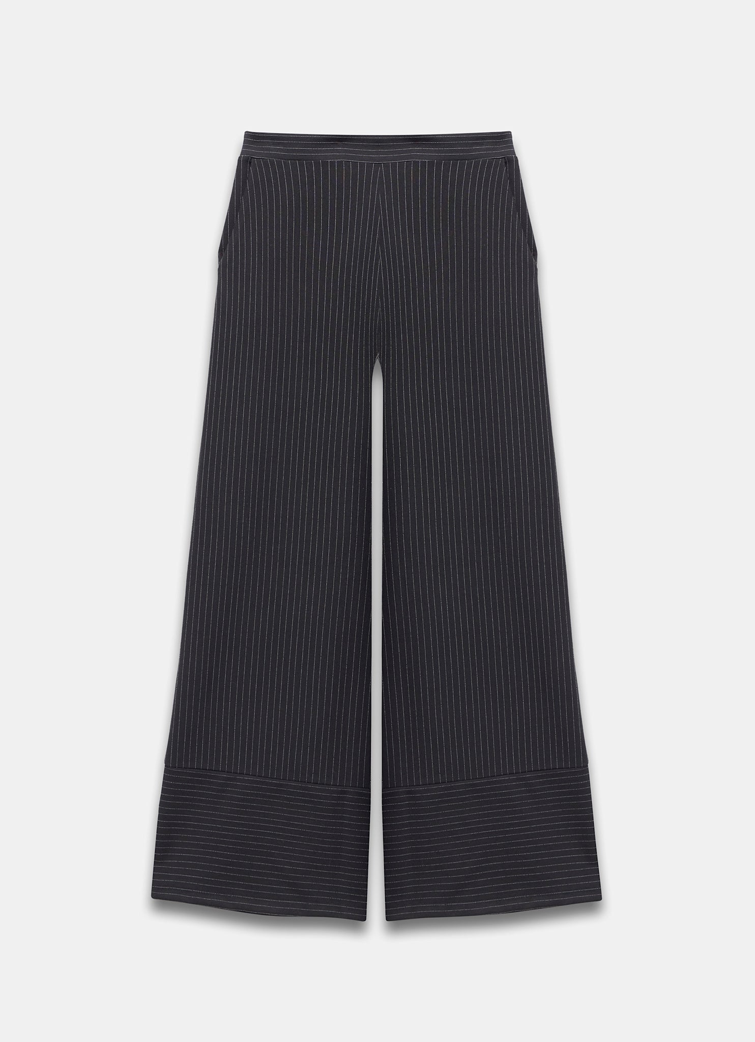 Black Pinstripe Wide Trousers