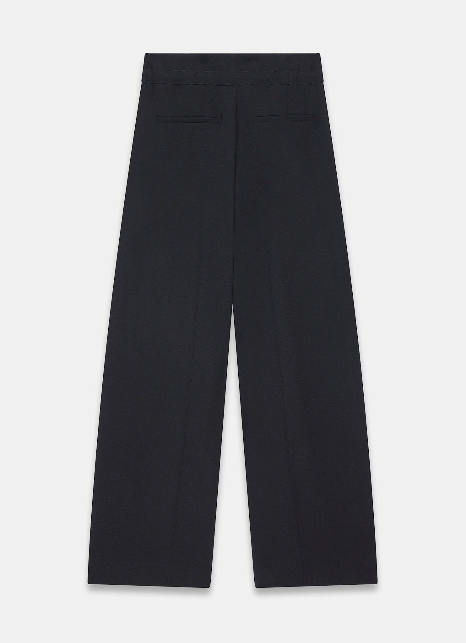 Black Tie Waist Pleated Wide Trousers