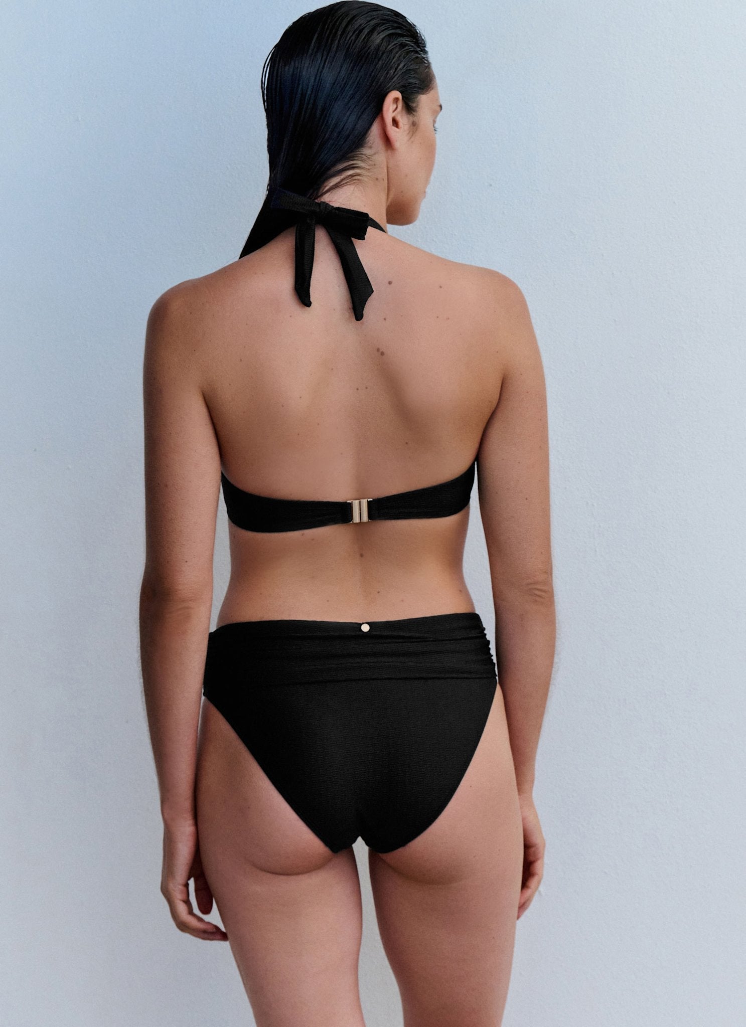 Black Twist Detail Bikini Top