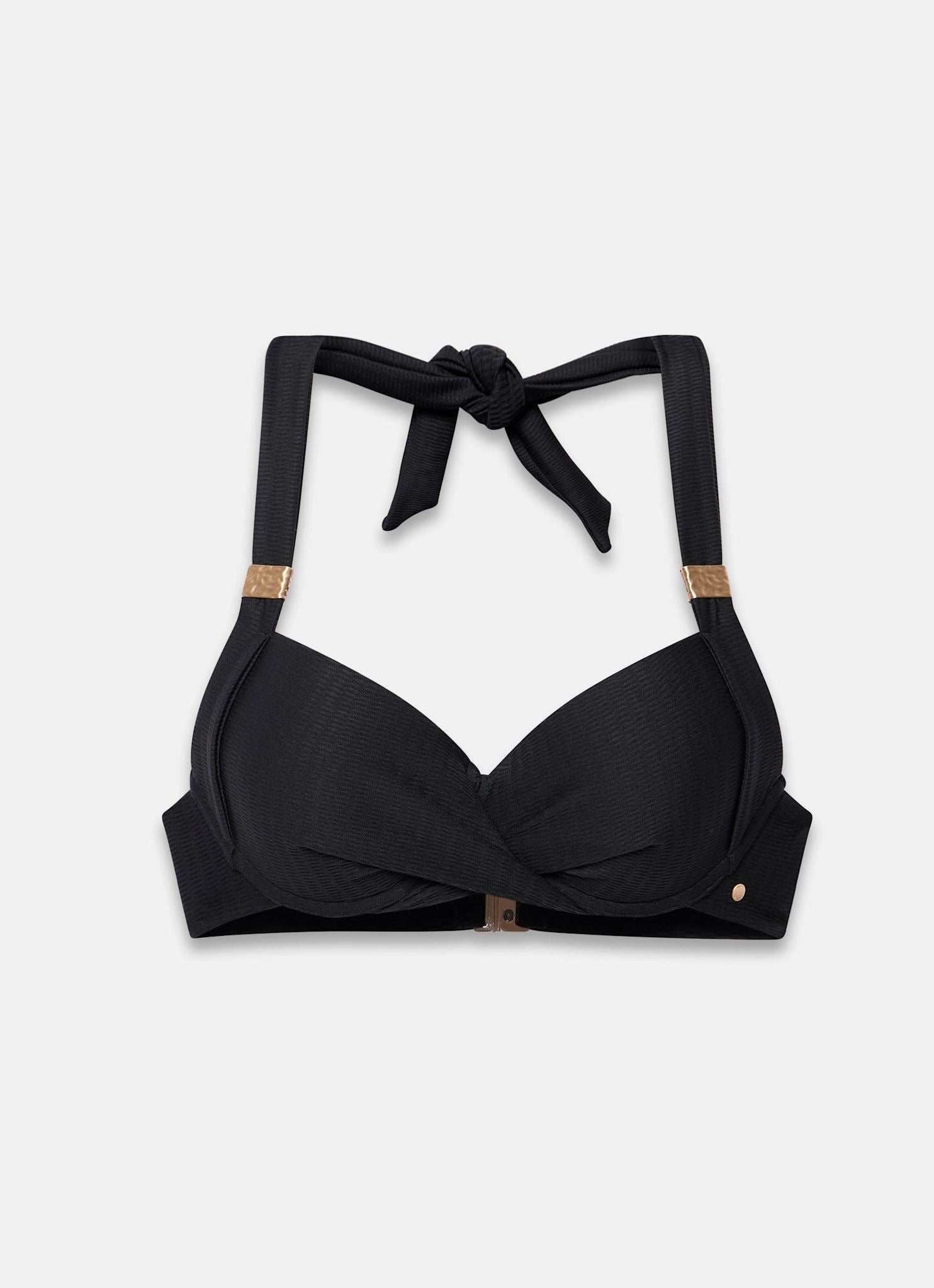 Black Twist Detail Bikini Top