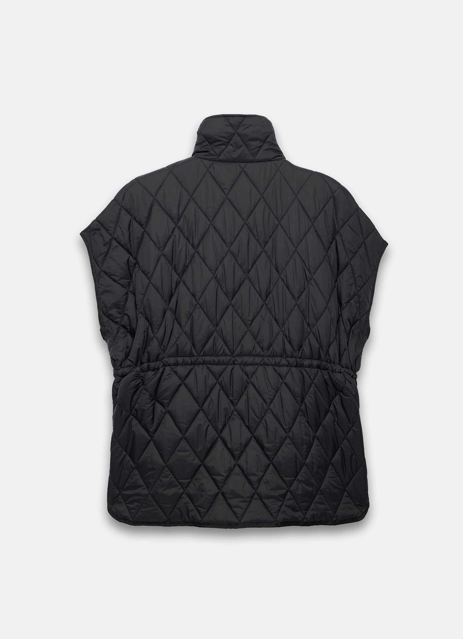 Black Quilted Oversized Gilet