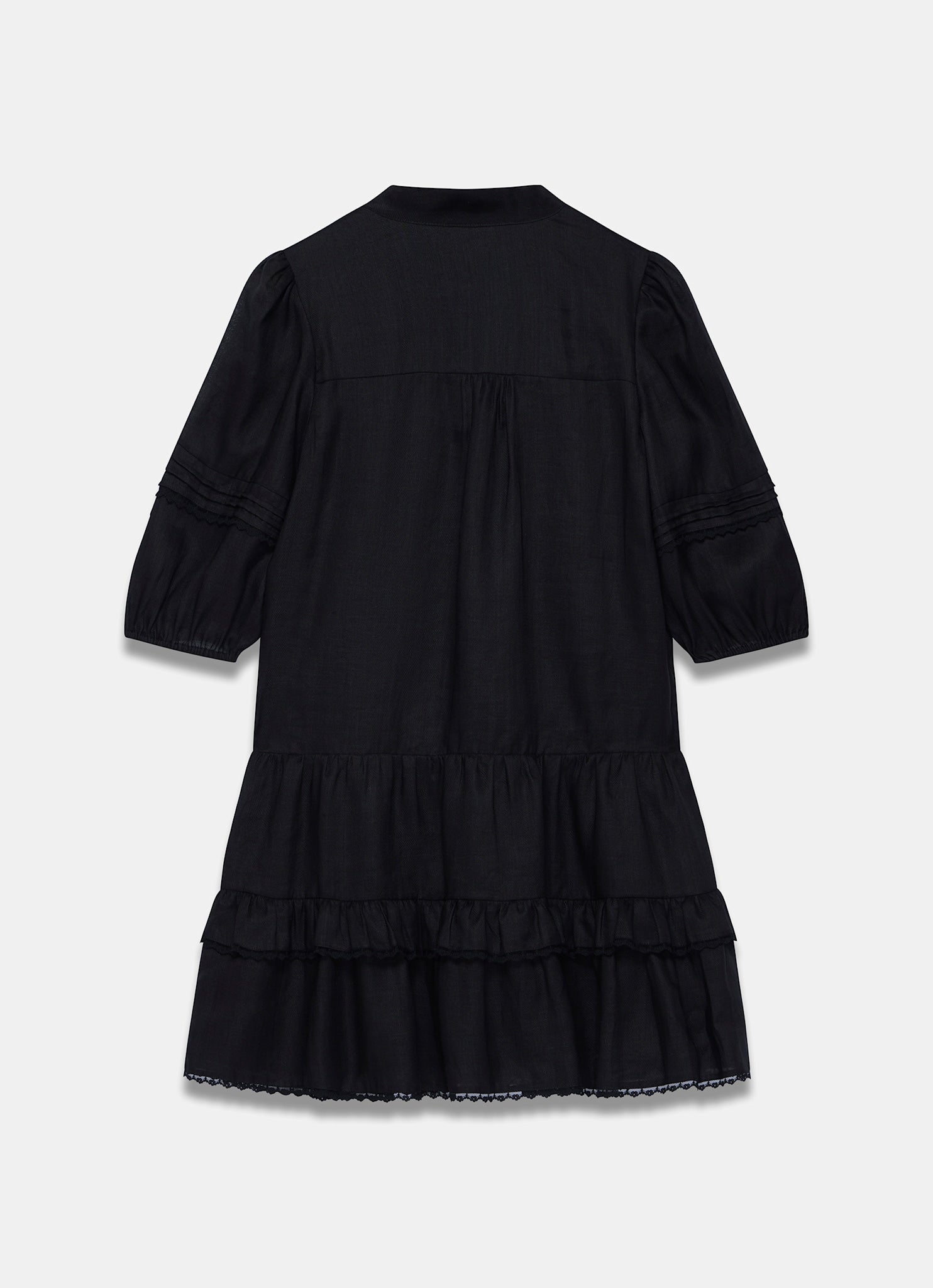 Black Ramie Mini Dress