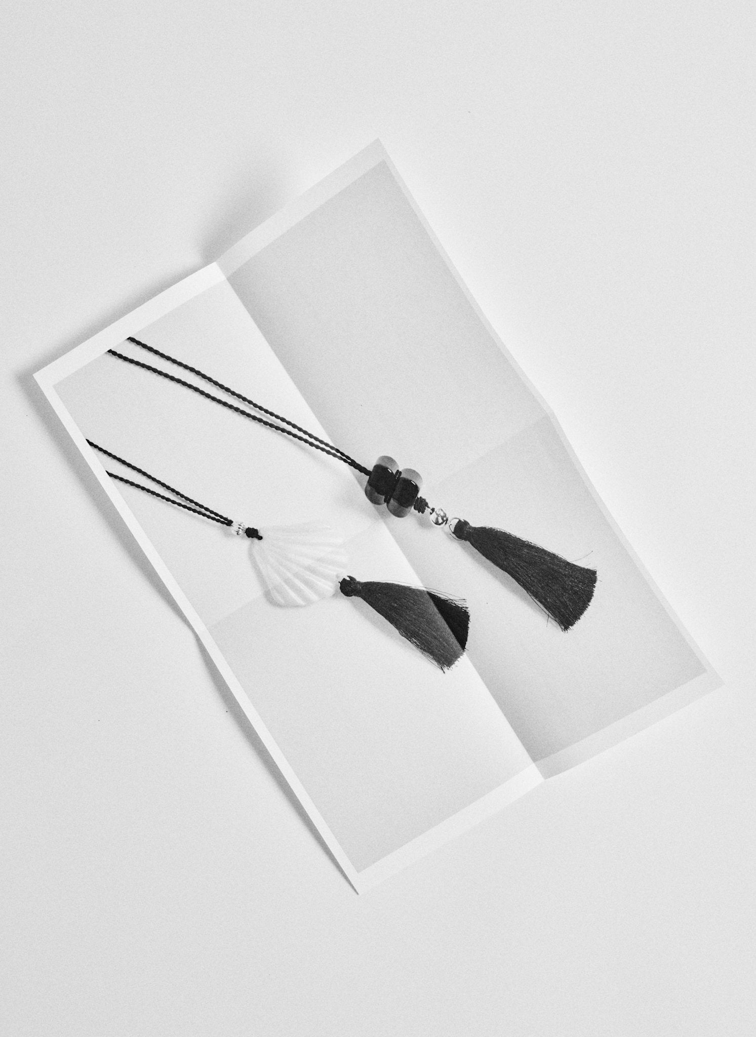 Black Resin Tassel Pendant Necklace