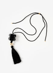Black Resin Tassel Pendant Necklace