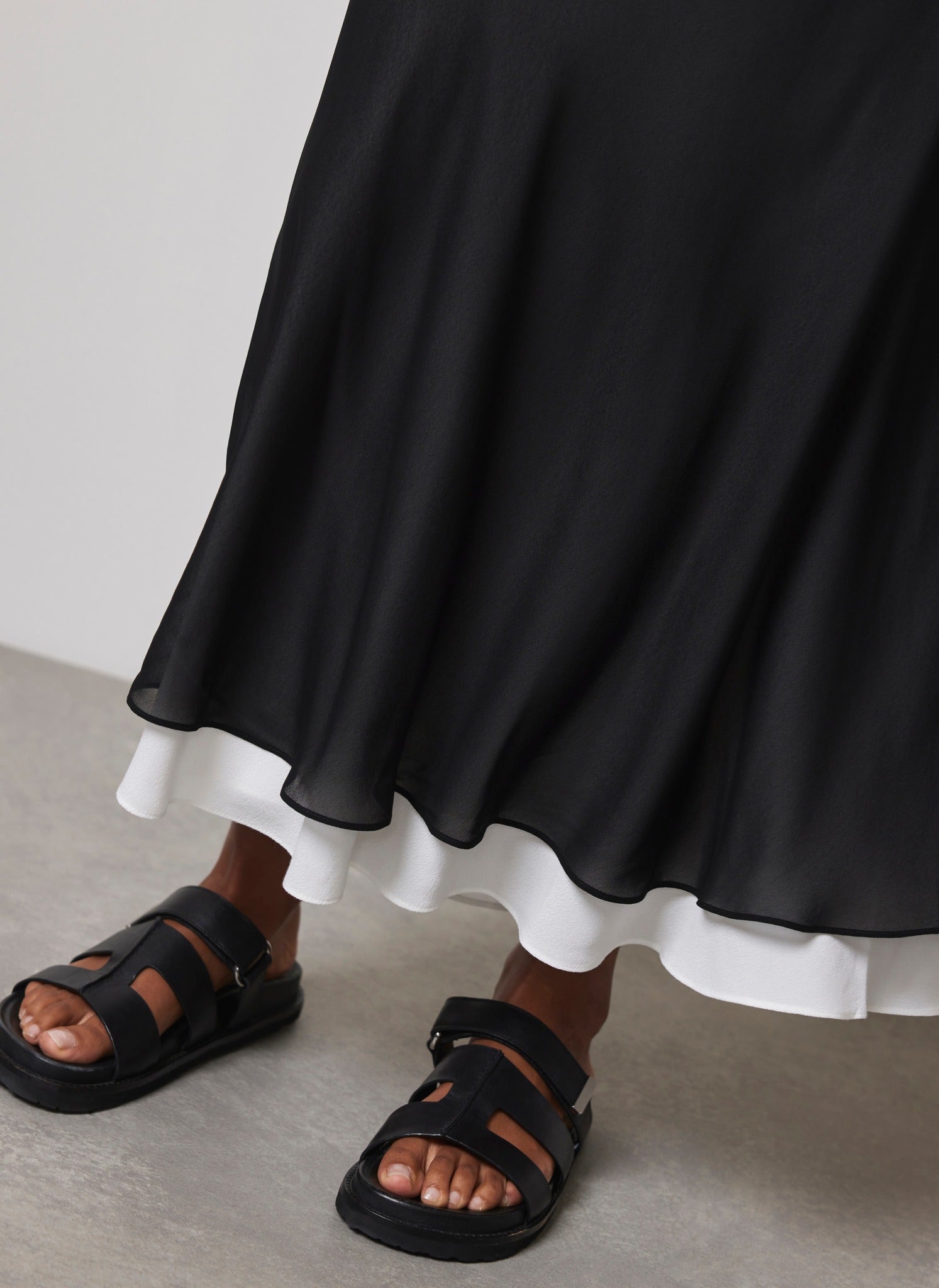 Black Layered Maxi Skirt