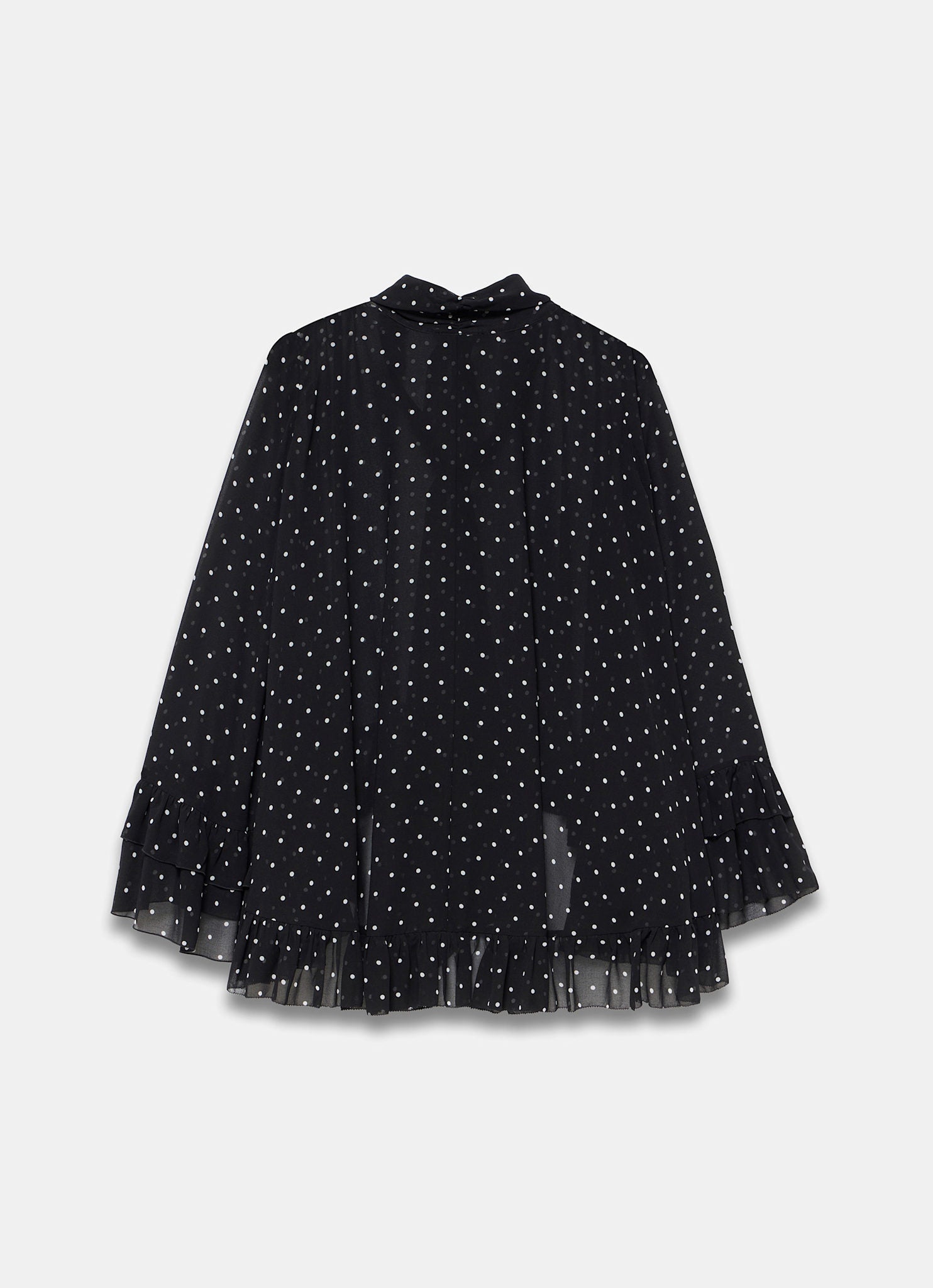 Black Polka Dot Print Blouse