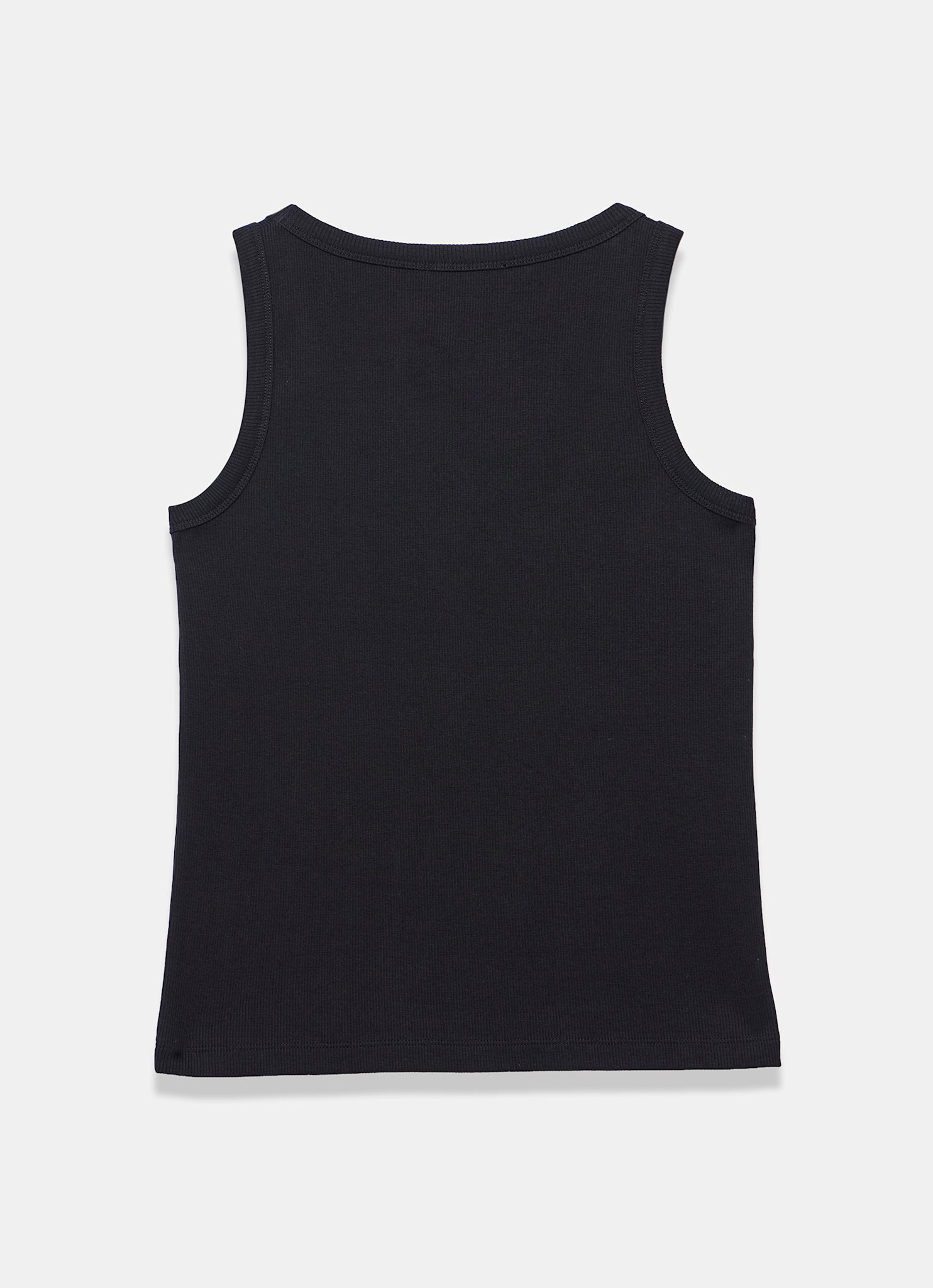 Black Cotton Blend Scoop Neck Vest