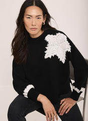 Black Cotton Blend Star Jumper
