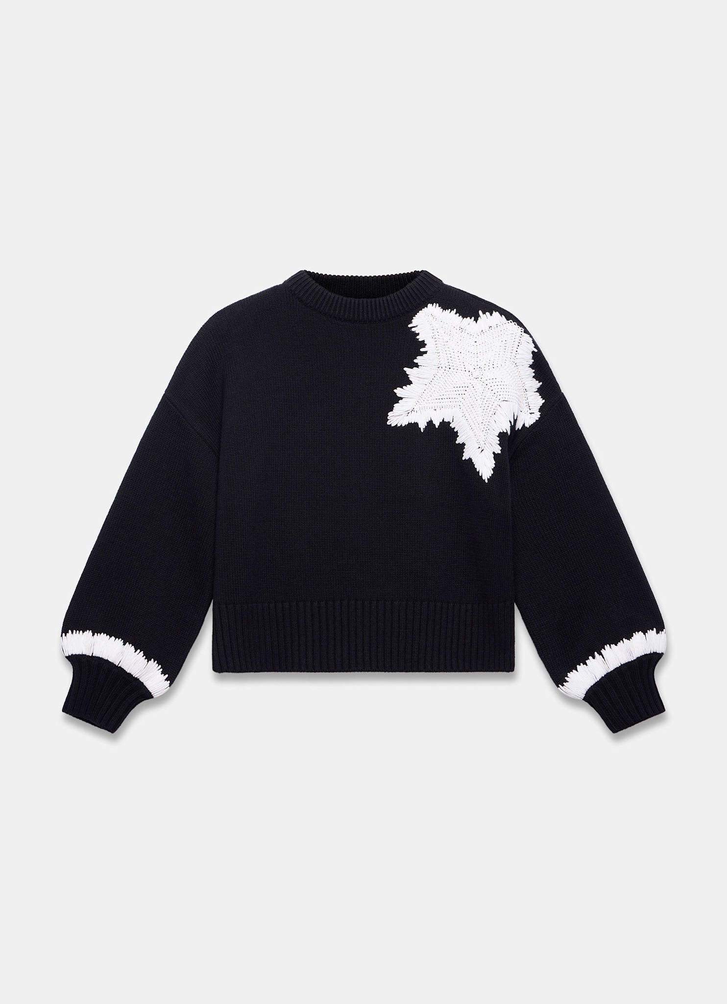 Black Cotton Blend Star Jumper