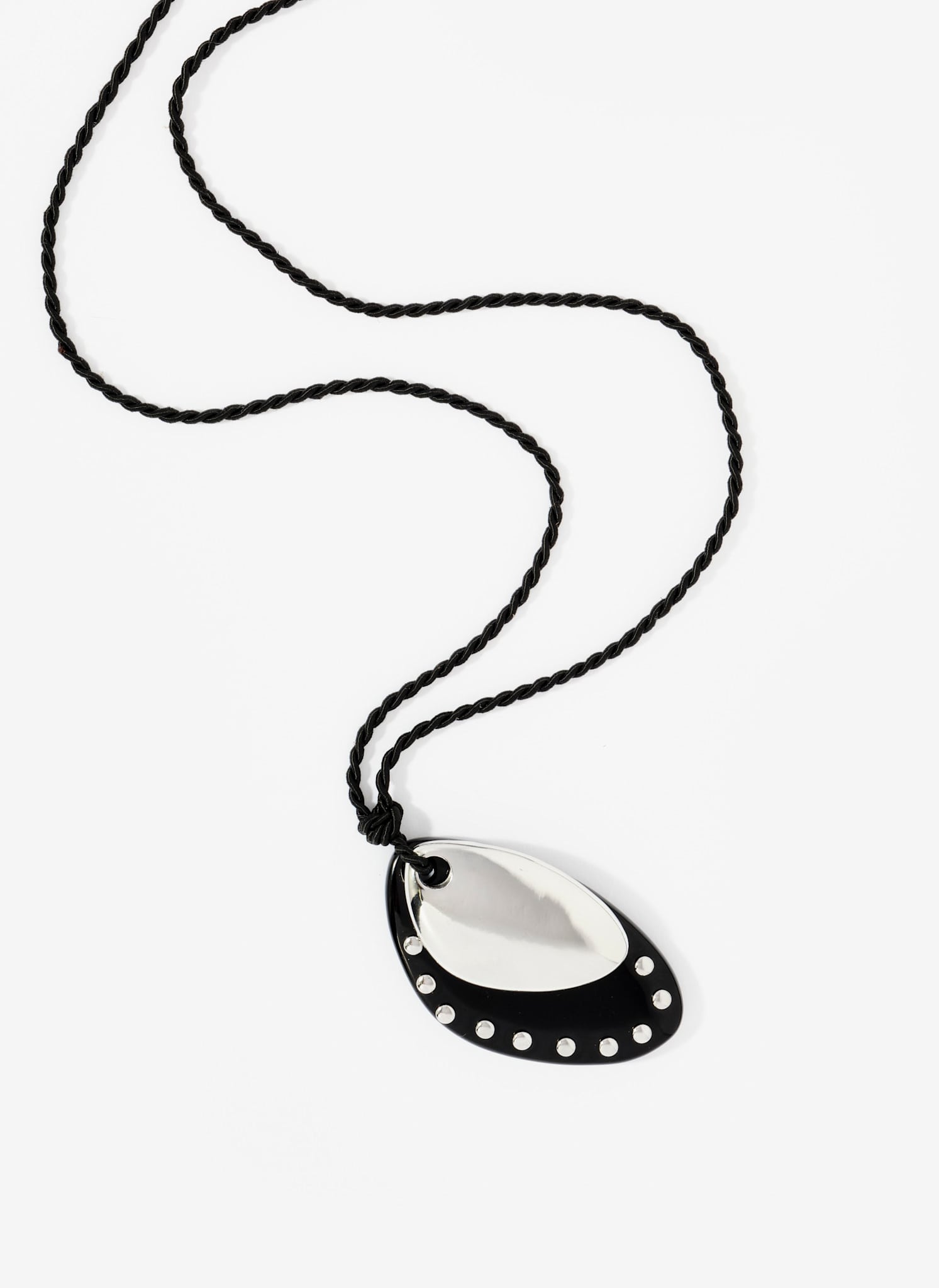Black Studded Pendant Necklace
