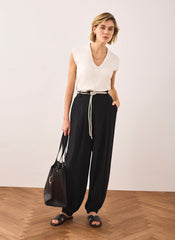 Black Soft Balloon Trousers