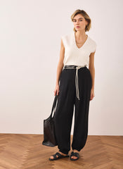 Black Soft Balloon Trousers