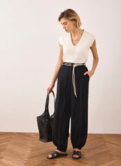 Black Soft Balloon Trousers