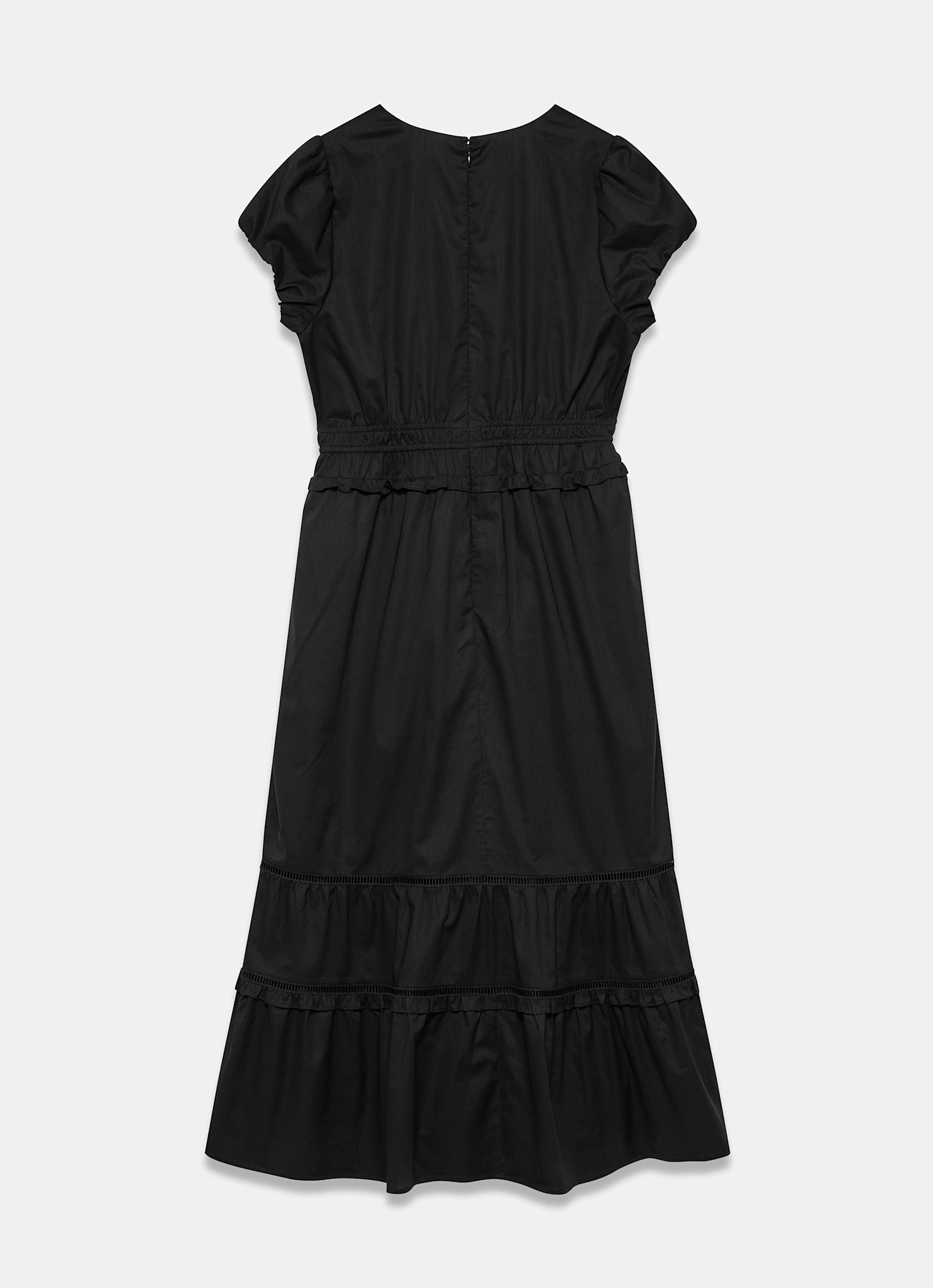 Black Cotton Midi Dress