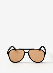 Le Specs Tragic Magic Black Aviator Sunglasses