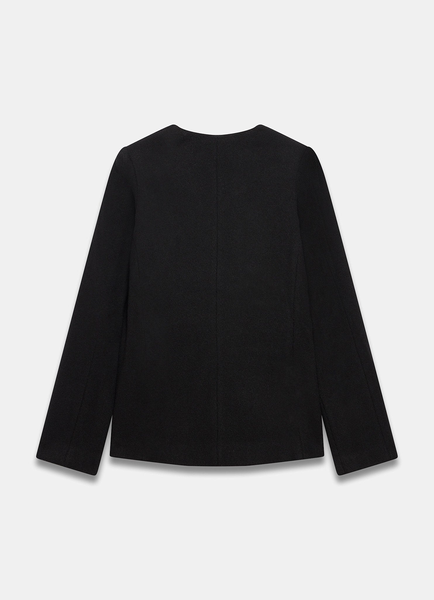 Black Wool Blend Sculpted Jacket