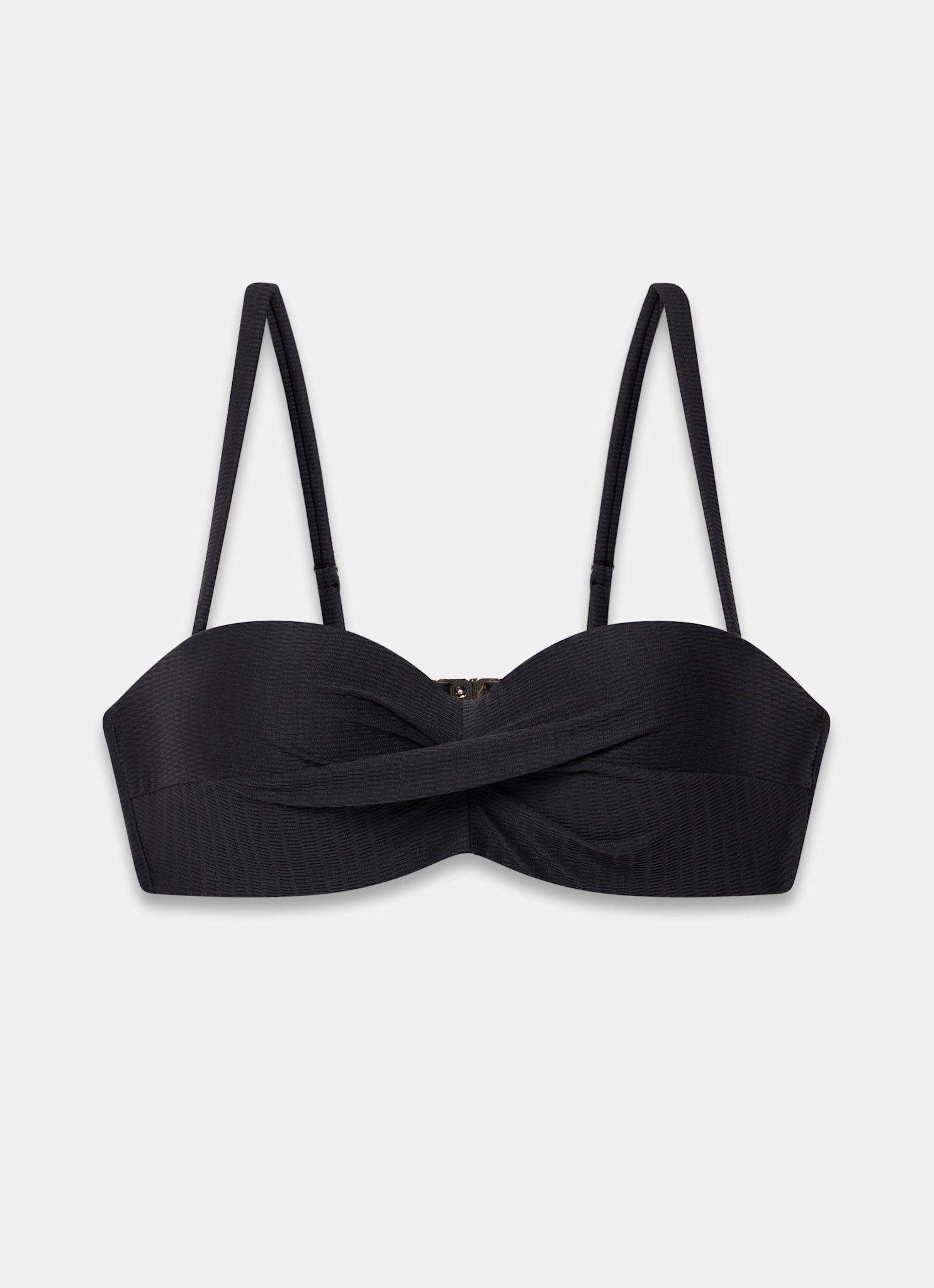Black Bandeau Twist Bikini Top