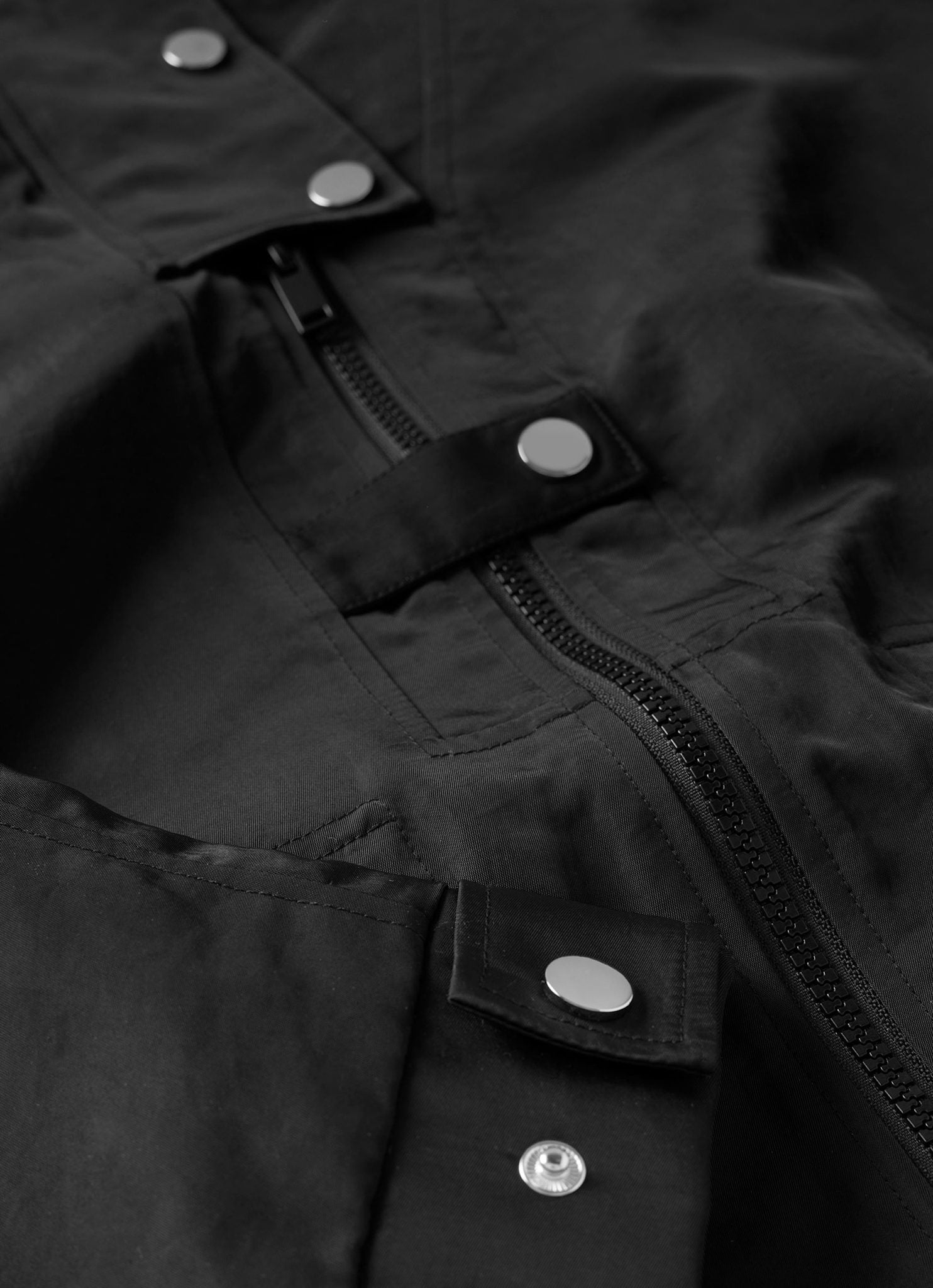 Black Utility Parka Jacket