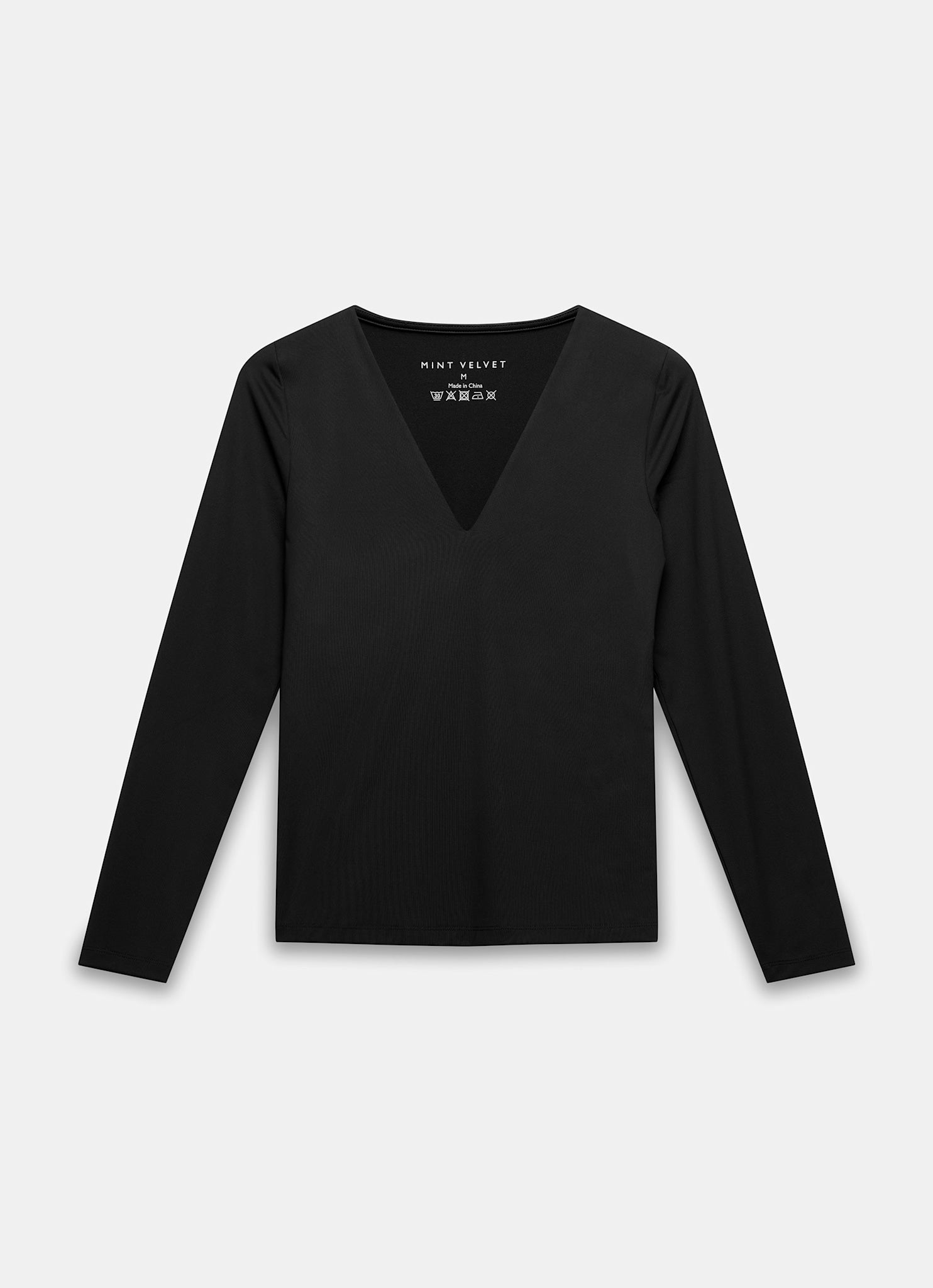 Black V Neck Layering Top