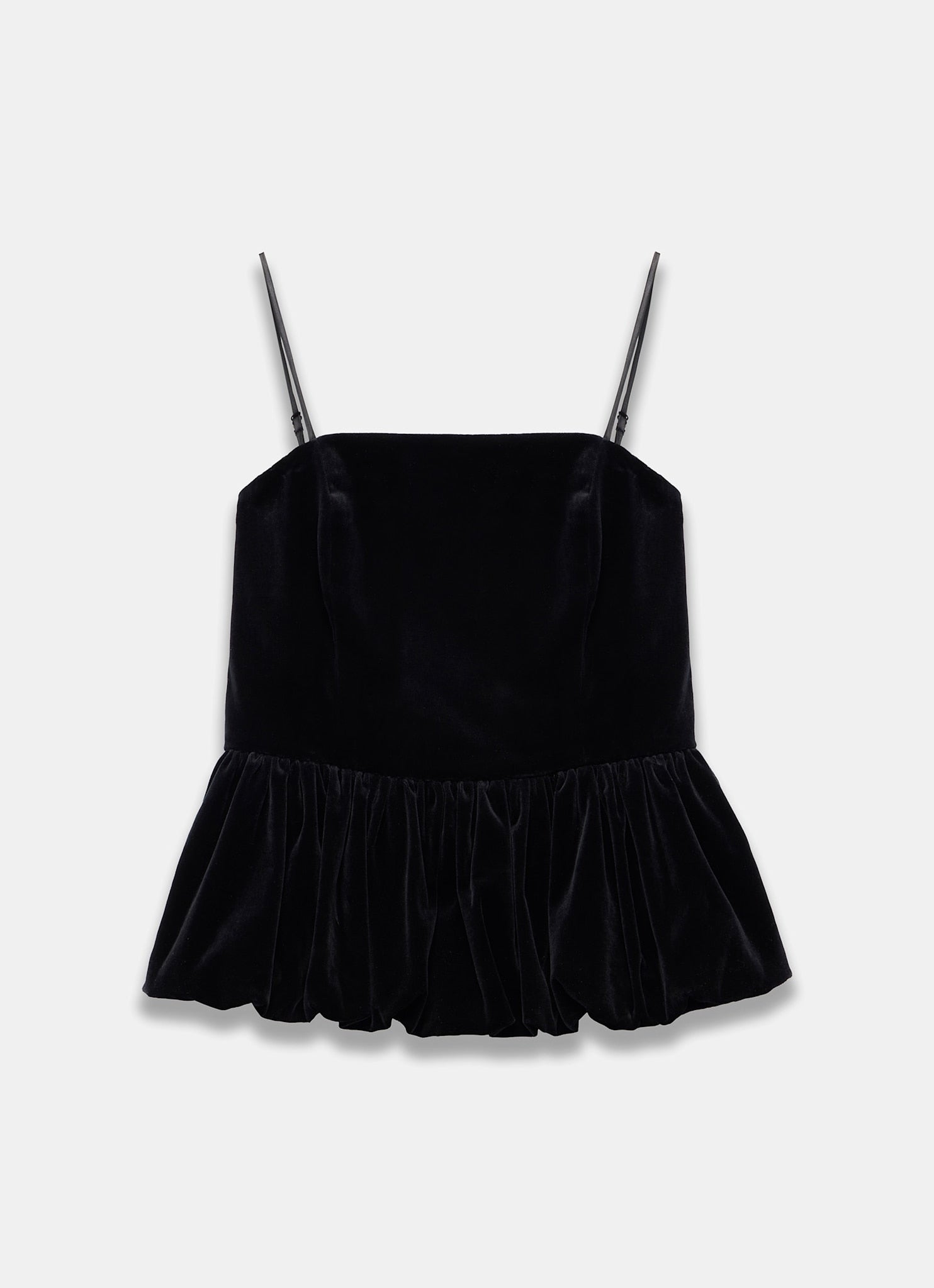 Black Velvet Peplum Top