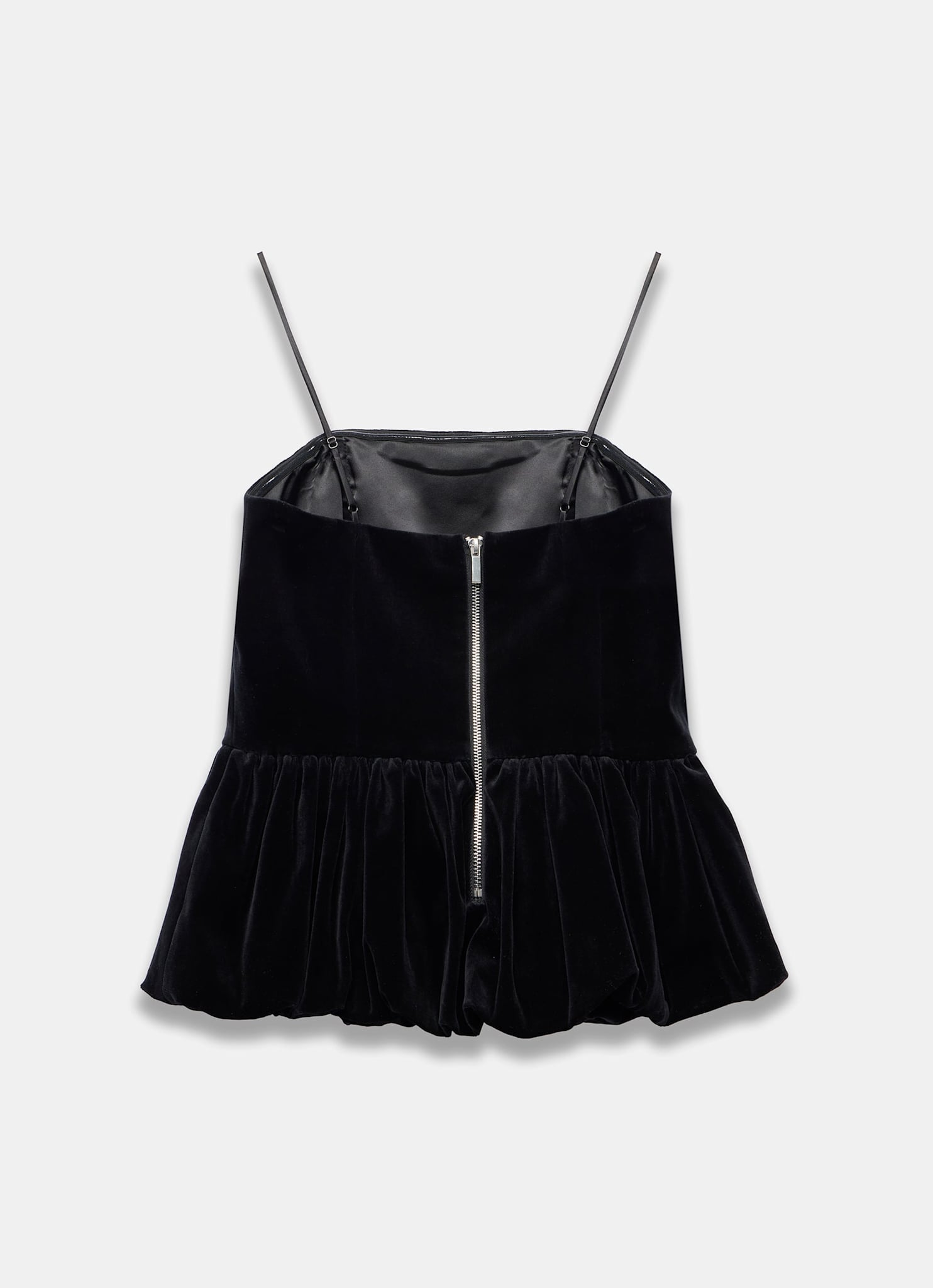 Black Velvet Peplum Top