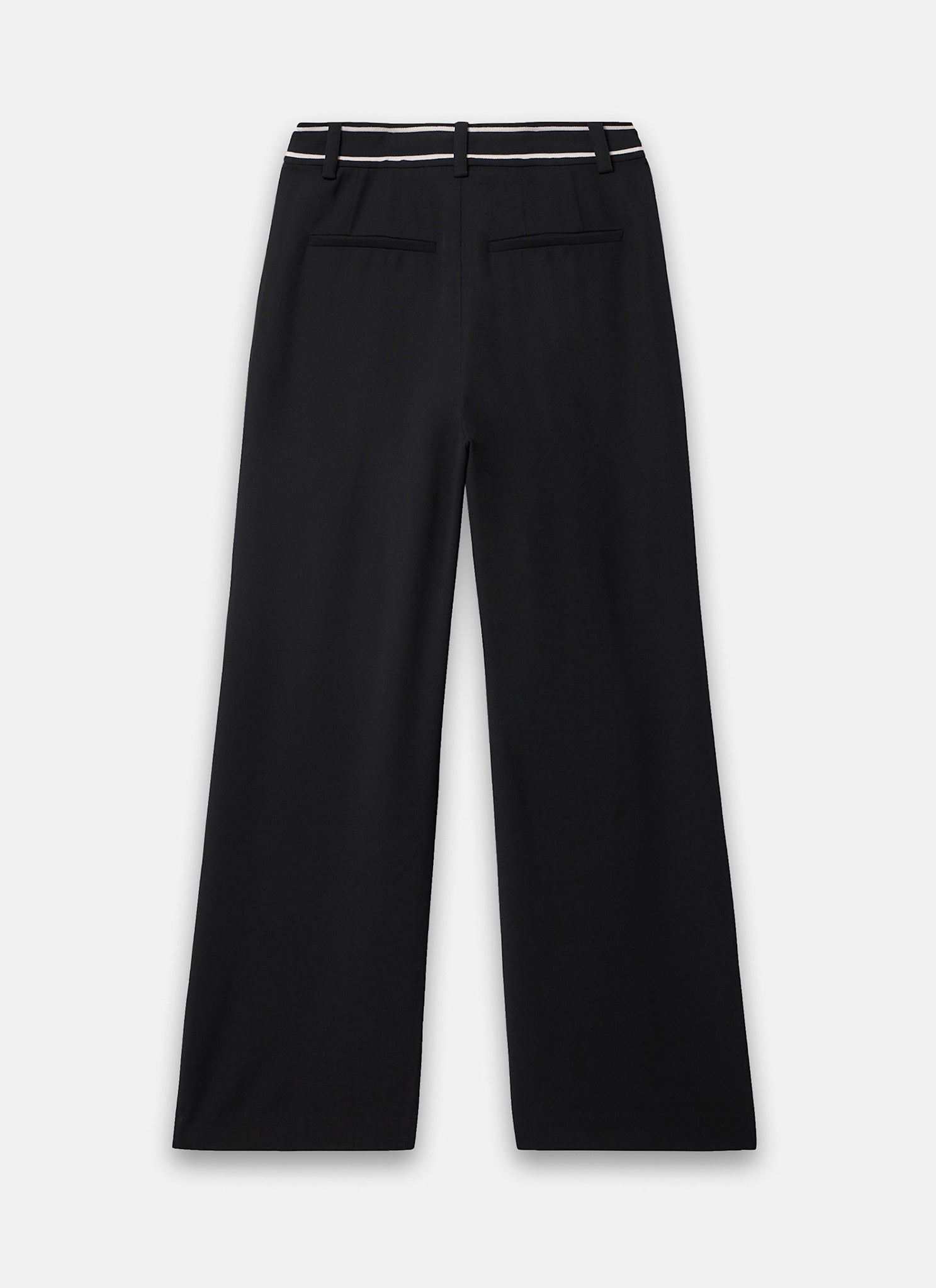Black Waist Detail Wide Trousers