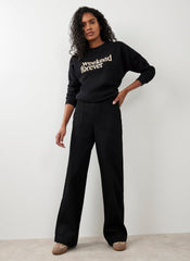 Black High Rise Wide Jeans