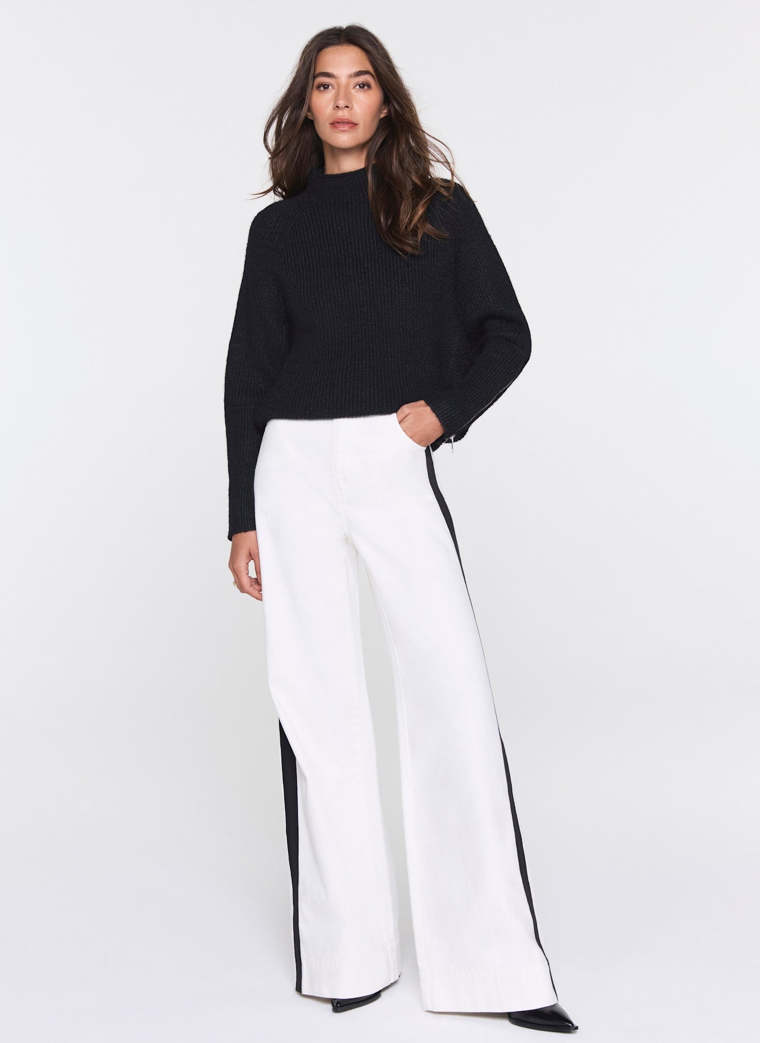 Black Zip Cuff Detail Jumper