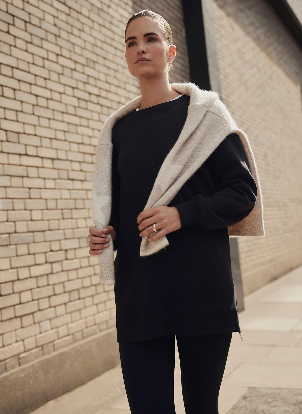 Black Zip Longline Sweatshirt